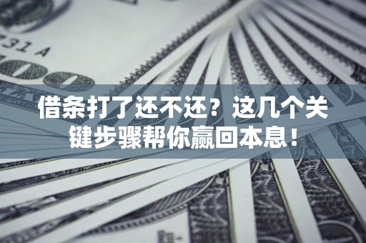 济南借条打了还不还？这几个关键步骤帮你赢回本息！