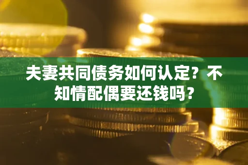 济南夫妻共同债务如何认定？不知情配偶要还钱吗？